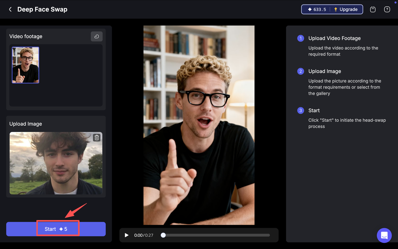 Click the "Start" button
